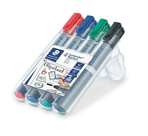 Staedtler LUMOCOLOR žymeklis ant popieriaus lapo, 4 spalvų dėkle (STA308)