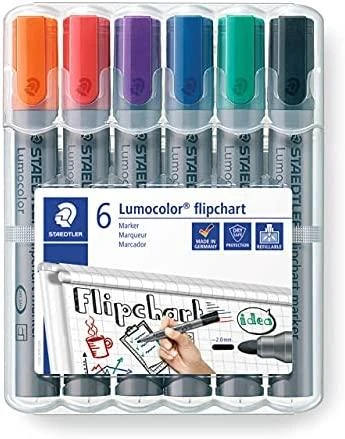 Staedtler LUMOCOLOR atverčiamasis žymeklis, 6 spalvų dėklas (STA307)