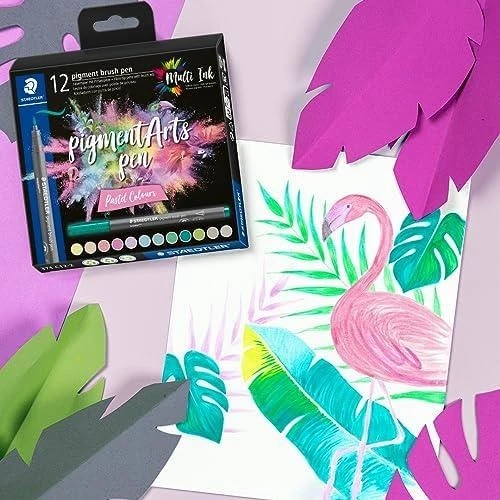 Staedtler MultiInk Pigment Arts brush pen komplektas 12 Pastel retail