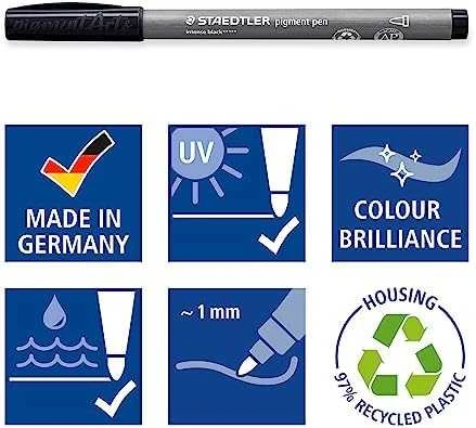 Staedtler MultiInk Pigment Arts intensywny długopis juoda komplektas 2 vnt. retail