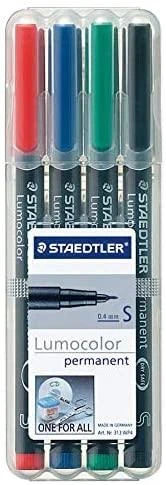 STAEDTLER Lumocolor permanentinių žymeklių rinkinys, įvairių spalvų, 4 vnt. (313 WP4)