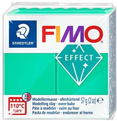 Modelinas FIMO EFFECT, 57 g, permatoma žalia sp.