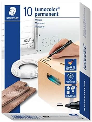 Staedtler TALPYKLĖ Marker Lumocolor perm juodas 10 Stück