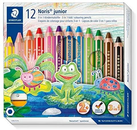 Staedtler - Noris Junior Chunky 3in1 spalvotas pieštukas, 18 vnt (+2 metai) (140 C18)