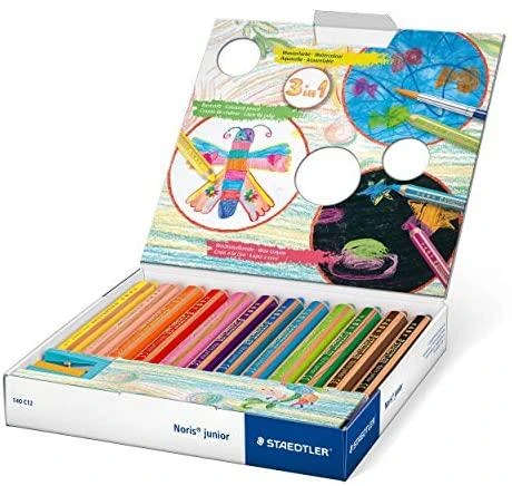 Staedtler - Noris Junior Chunky 3in1 spalvoti pieštukai, 12 vnt. (+2 metai) (140 C12)