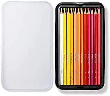 Spalvoti pieštukai STAEDTLER, šešiabriauniai, metalinėje dėžutėje, 36 vnt.