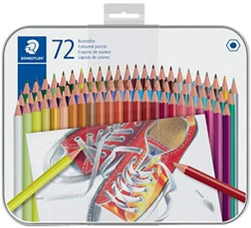 Spalvoti pieštukai STAEDTLER, šešiabriauniai, metalinėje dėžutėje, 36 vnt.