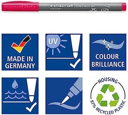 Staedtler STAEDTLER MultiInk Pigment Arts šepečių rašiklis 6er-Set grau&Caram mažmeninė prekyba
