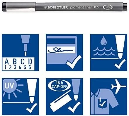 Staedtler STAEDTLER pigment liner juodas 8ST Box