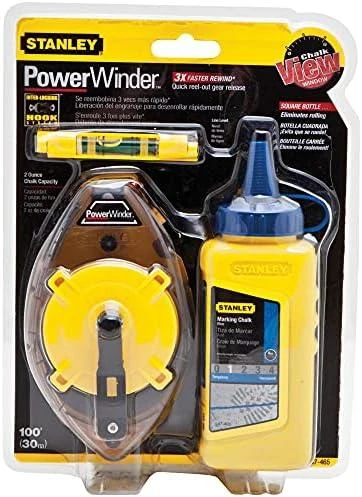 STANLEY SZNUR TRASERSKI POWERWINDER 30m + KREDA + POZIOMNICA SZNURKOWA