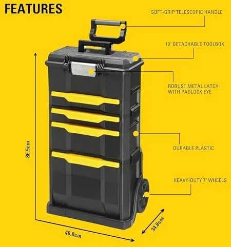 Įrankių dėžė su ratukais Modular Rolling 49x87x35 mm, Stanley