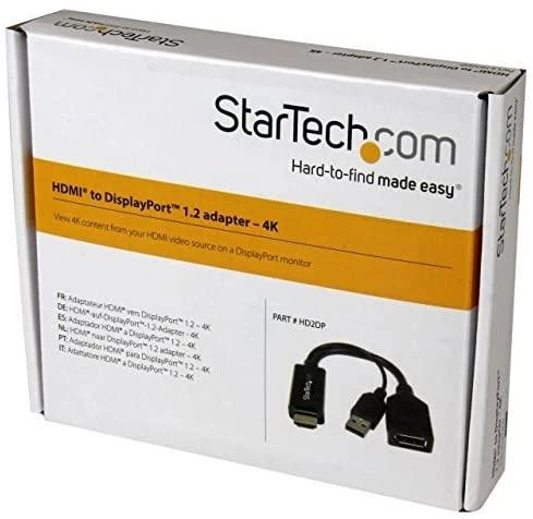 Adapteris AV StarTech HDMI – DisplayPort + USB-A prievadas (HD2DP)