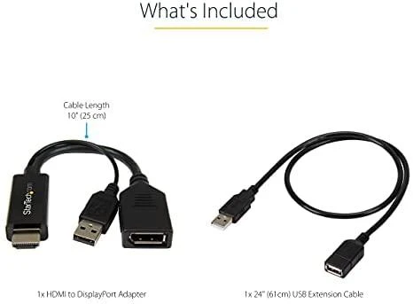 Adapteris AV StarTech HDMI – DisplayPort + USB-A prievadas (HD2DP)