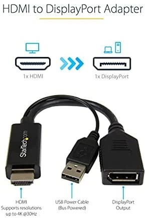 Adapteris AV StarTech HDMI – DisplayPort + USB-A prievadas (HD2DP)