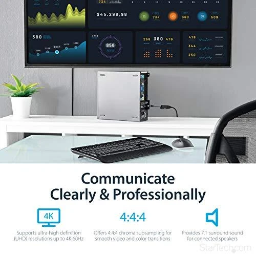 StarTech DP2HD4K60S DisplayPort aktyvusis adapteris 1x DP 1.4 kištukas iki 1x HDMI 2.0 A motelis