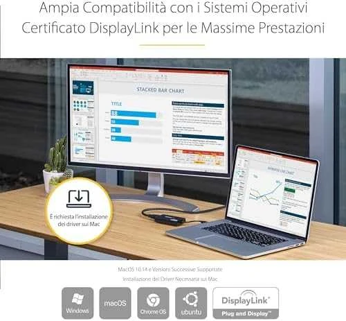 StarTech USB-A - 0.1 m Juodas (USB32HD4K)
