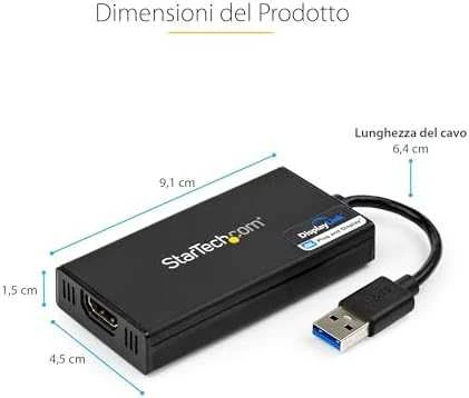 StarTech USB-A - 0.1 m Juodas (USB32HD4K)