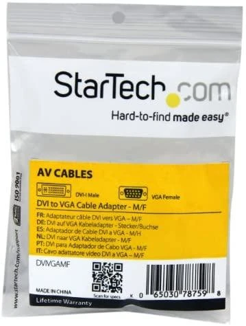 Adapteris AV StarTech DVI-I - D-Sub (VGA) balta (DVIVGAMF)