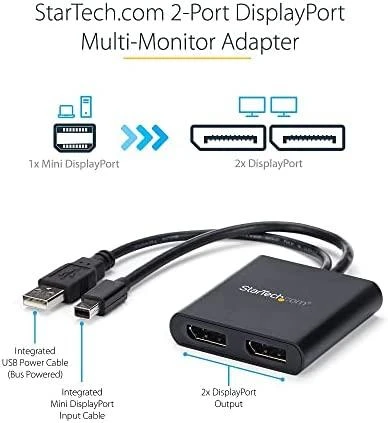StarTech 2-prievadų „DisplayPort“ adapteris su schema