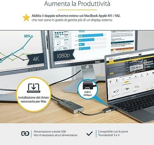 StarTech USB adapteris su dviejų monitorių palaikymu
