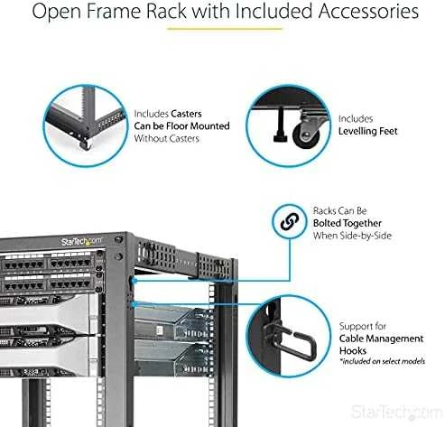StarTech 8U OPEN FRAME RACK - 4 POST/- 22-40IN ADJUSTABLE DEPTH