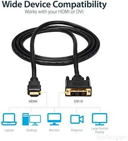 StarTech.com HDMIDVIMM6 vaizdo kabelio adapteris 1,8 m HDMI DVI-D Juoda