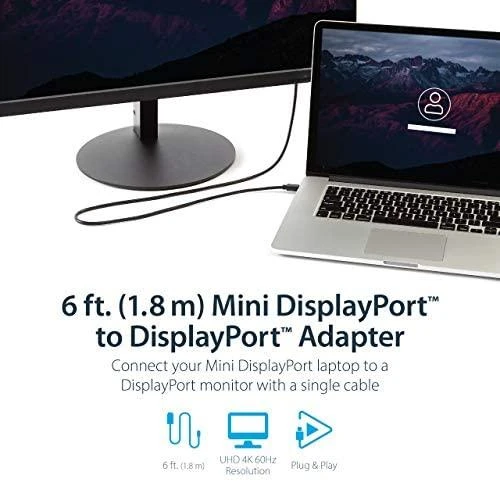 StarTech.com MDP2DPMM6 „DisplayPort“ kabelis 1,8 m Mini DisplayPort Juoda