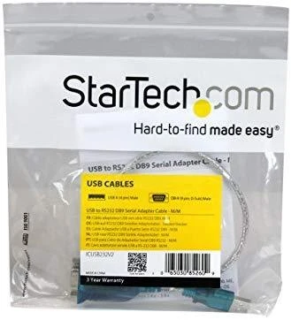 Kabelis USB StarTech USB-A – DB-9 0,4 m Permatomas (ICUSB232V2)