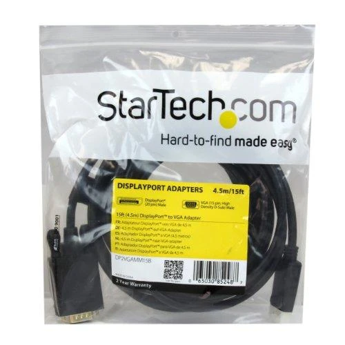 Kabelis StarTech D- Sub (VGA) 4, 5 m juodas (DP2VGAMM15B)