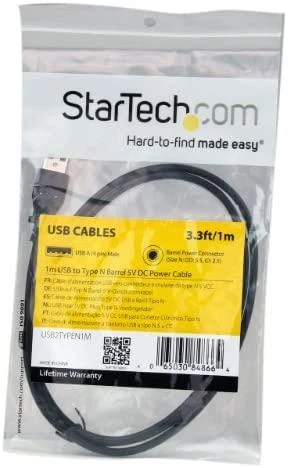 Kabelis USB StarTech USB-A - DC 5.5 mm 1 m Juodas (USB2TYPEN1M)