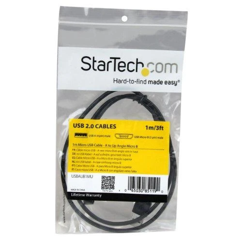 Kabelis USB StarTech USB-A - microUSB 1 m Juodas (USBAUB1MU)