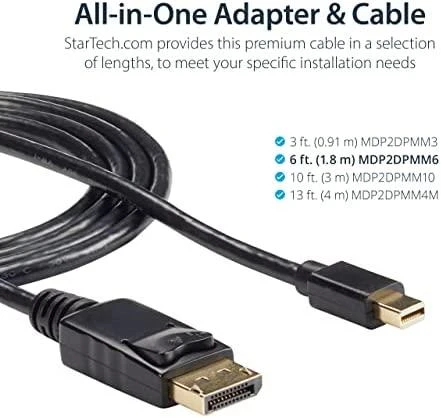 Kabelis StarTech DisplayPort Mini – DisplayPort 4m juodas (MDP2DPMM4M)