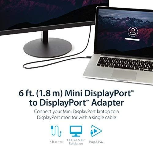 Mini DisplayPort laidas prijungtas prie nešiojamojo kompiuterio