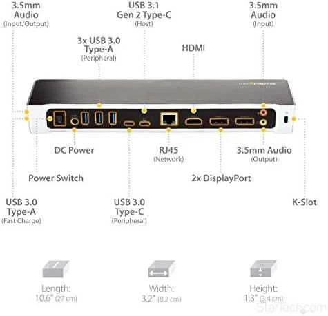StarTech DK30CH2DEPUE trigubo monitoriaus dokas