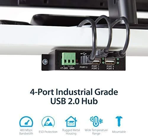 StarTech.com ST4200USBM sąsajos šakotuvas USB 2.0 Type-B 480 Mbit/ai Juoda