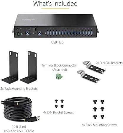 USB ŠAKOTUVAS StarTech StarTech 5G16AINDS-USB-A-HUB šakotuvai ir šakotuvai USB 3.2 Gen 1 (3.1 Gen 1) Type-B 5000 Mbit/s Juodas