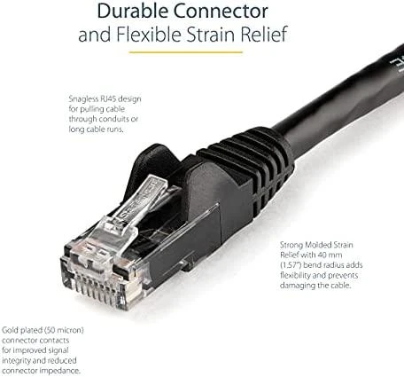 StarTech.com N6PATC5MBK tinklo kabelis 5 m Cat6 U/UTP (UTP) Juoda