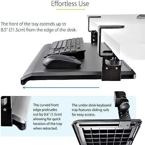 StarTech Klaviatūra-TRAY-CLAMP1/UNDER-DESK TRAY