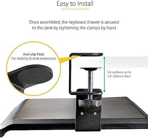 StarTech Klaviatūra-TRAY-CLAMP1/UNDER-DESK TRAY