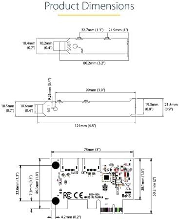 StarTech Port SATA III PCIE plokštė – 2 prievadų – .