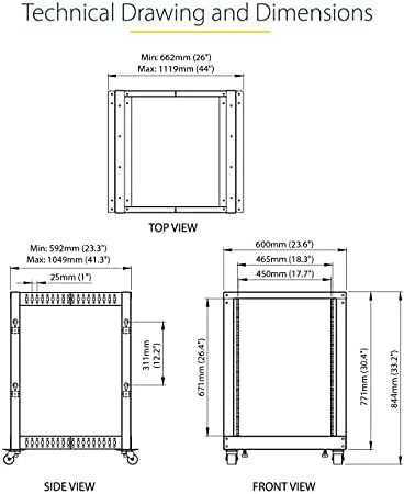 StarTech 15U OPEN FRAME RACK - 4 POST/.