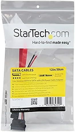 StarTech SATA - SATA Slimline + Molex, 0.3m, Raudona (SLSATAF12)