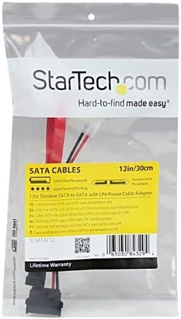 StarTech SATA - SATA Slimline + Molex, 0.3m, Raudona (SLSATAF12)