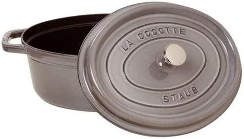 Staub Oval Cocotte, 29cm ketaus, grafito pilka