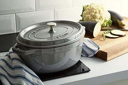 Staub Oval Cocotte, 29cm ketaus, grafito pilka