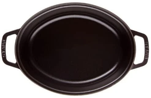 Ovalus ketaus puodas STAUB, 31 cm, 5,5 l, spalva: juoda