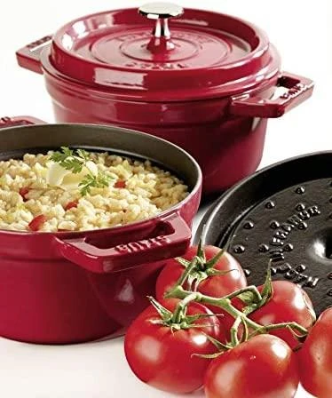 Staub La Cocotte 26cm, apvalus, ketaus, vyšnių raudonas