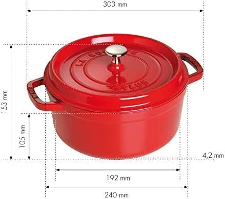 Zwilling Keptuvė - Staub Apvalus Keptuvė 24cm Ketaus Vyšnių Raudona