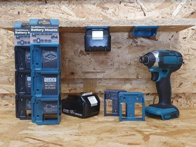 Makita 18V LXT baterijų laikikliai, StealthMounts [BM-MK18-BLU-6] 6 vnt.