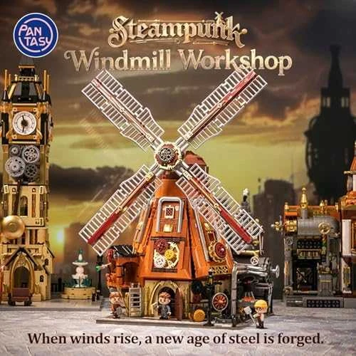 „Pantasy Steampunk“ vėjo malūno dirbtuvės, 2450 detalių